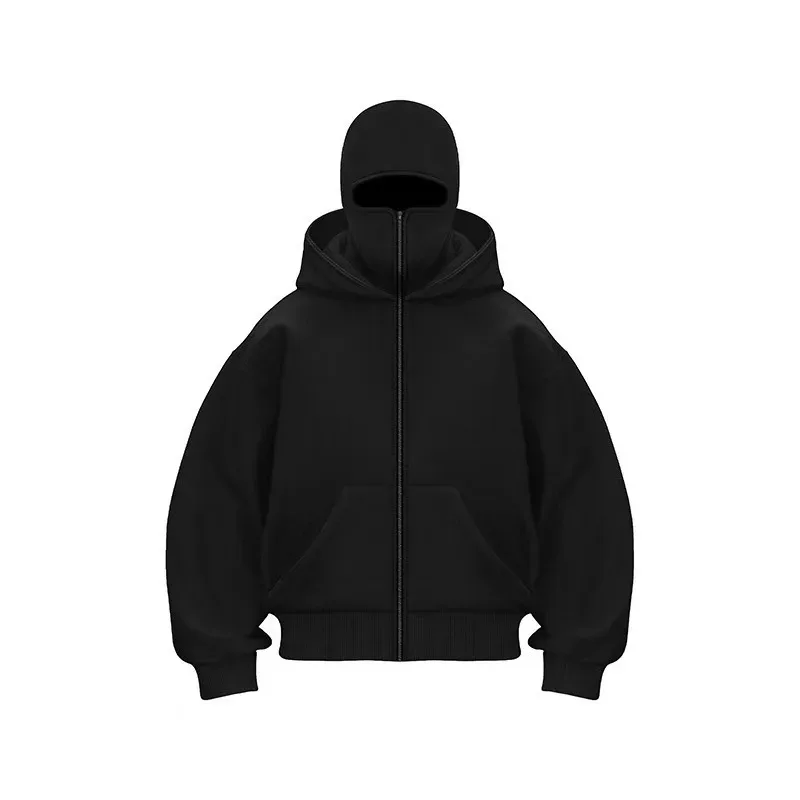 Men's and Women's Berets - Rock Style - Fall/Winter Collection - New Product - Double-Layered Hooded Sweatshirt - Zipper Jacket — image 1