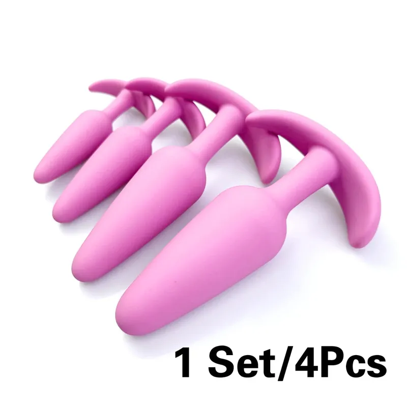 Four different sizes of silicone plugs Prostate massage anal dilators adult masturbation sexual health adult couples sex toy