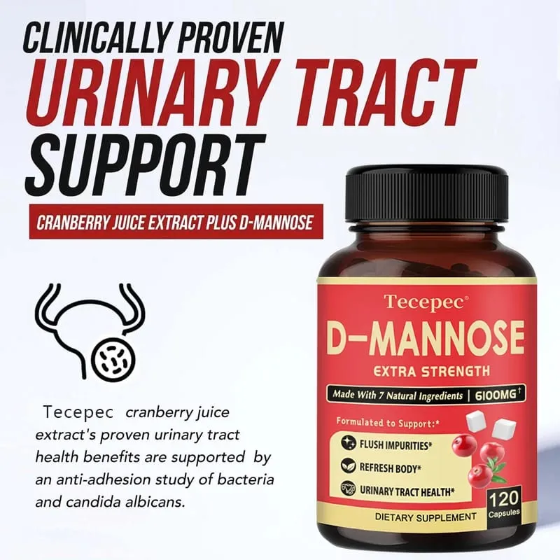 D-Mannose - Suplemento Orgânico de Cranberry para Apoiar a Saúde do Trato Urinário e da Bexiga e Reduzir Infecções do Trato Urinário
