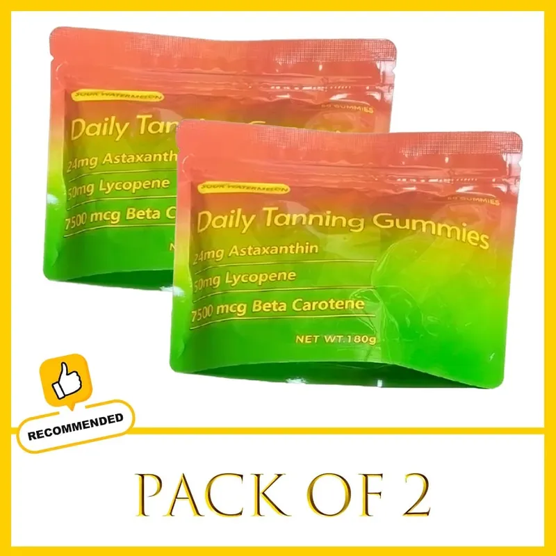 Tanning Gummies - Φυσικό συμπλήρωμα μαυρίσματος με ασταξανθίνη λυκοπένιο & βήτα καροτίνη - Ενισχύει τη μελανίνη για λαμπερό δέρμα και λάμψη