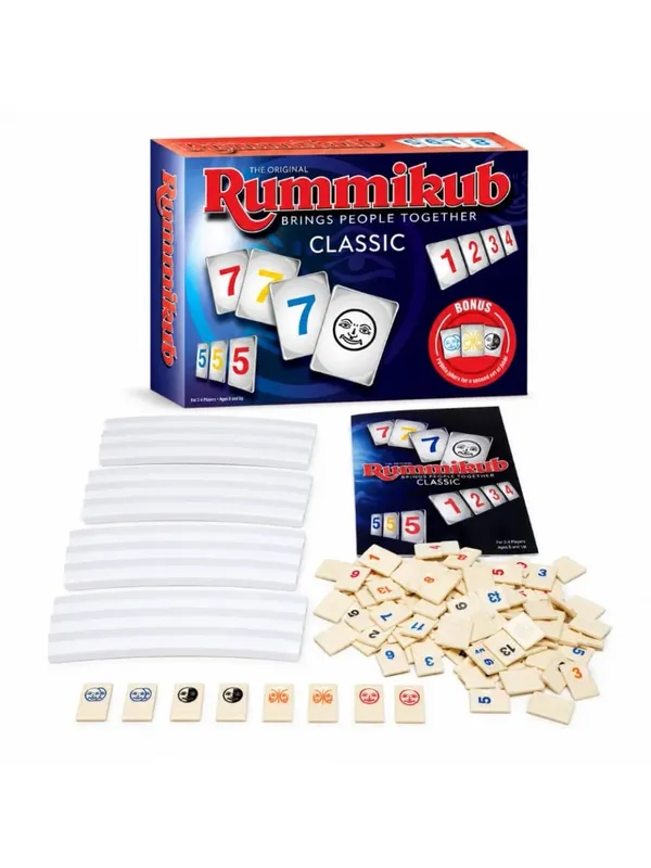 Επιτραπέζιο Παιχνίδι Στρατηγικής Rummikub Classic Number με Πλακάκια με Ράφια Οικογενειακό Πάρτι Παιδιά Ενήλικες Αγγλική Έκδοση