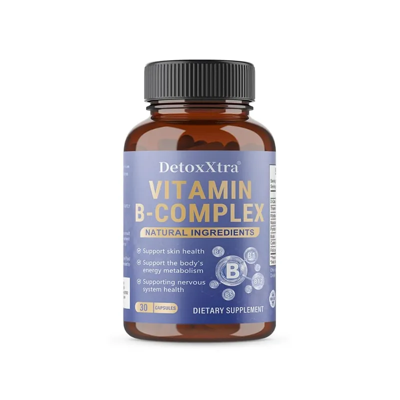 Vitamin B Complex Capsules Relieve Stress Energy Metabolism Nervous System & Immune Wellness Support Vegetable Capsules