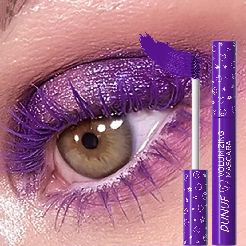 Colorful Eyelash Mascara 5D Silk Fiber Volume Curling Lengthening EyeLashes Extension Purple Blue White Waterproof Eye Makeup — image 1