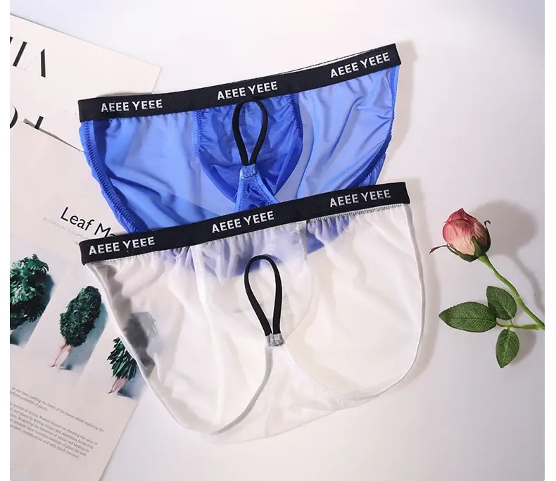 Men's Underwear Ultra-Thin Ice Silk Transparent Briefs Low-Rise U-Shaped Pouch with Separate Design — image 6