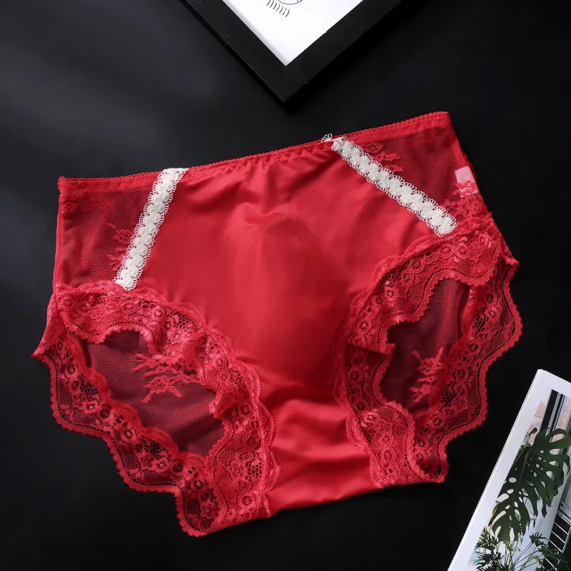 Large Size Women Panties for Men Soft Lace Satin Silky Briefs Mid Rise Bulge Pouch Underpant Sweet Sissy Crossdresser Underwear — image 17