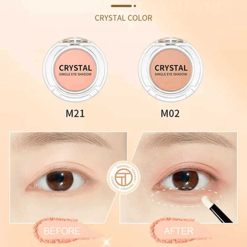 Crystal Single Eye Shadow Silky Smooth Eye Powder μακράς διαρκείας Χρώμα ματιών Buildable Χρώμα Κορεατικό Καλλυντικό Κορεάτικο Μακιγιάζ — image 2