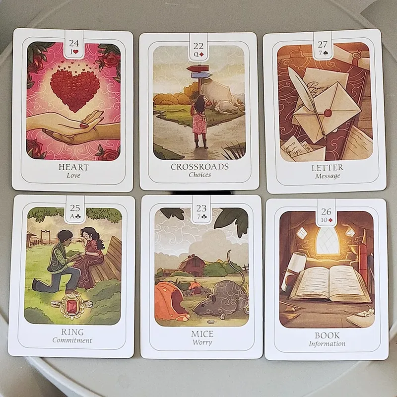 Simplicity Lenormand Deck 41 τμχ Όμορφες εικονογραφημένες κάρτες 9*6cm με ουσιαστικό συμβολισμό με κάρτες Yes No Ίσως — image 5