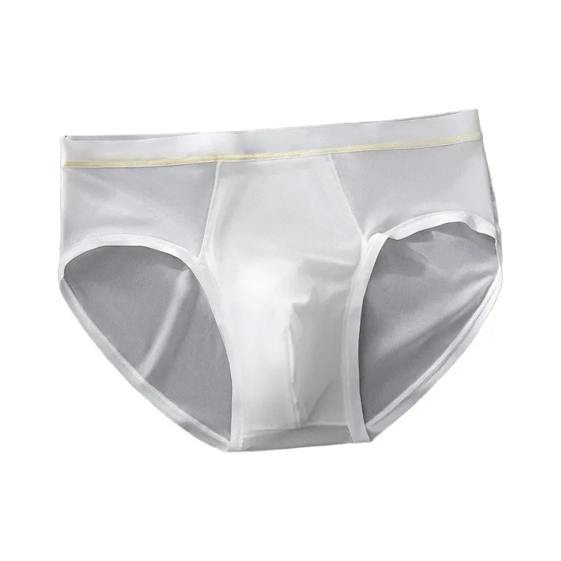Men's Seamless Ice Silk Briefs Underwear Bulge Pouch Solid Breathable Panties Sexy U Convex Pouch Lingerie Underpants — image 8