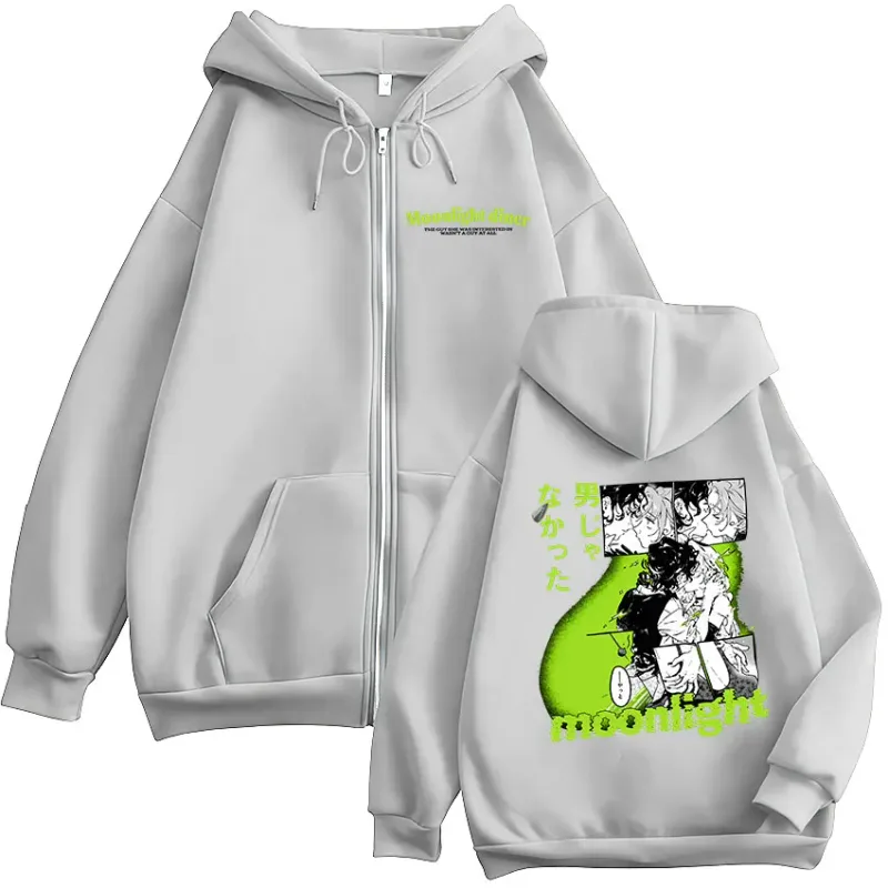 Anime Kluk, o kterého měla zájem, vůbec nebyl chlap Mikiny na zip Muži Ženy Harajuku Mikiny na zip s kapucí Bundy Kabát
