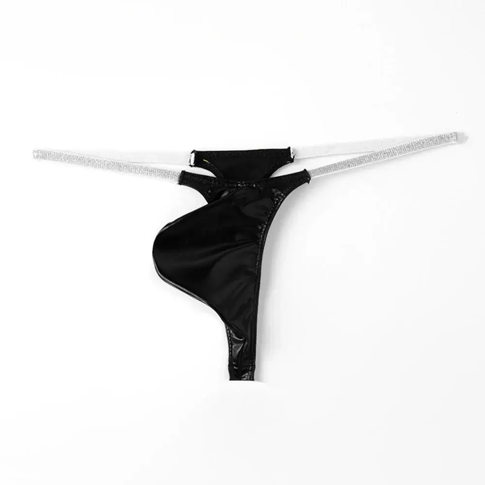 Average Size Mens Underwear Low Waist Shiny T-back Underwear Mini Underwear Mini G-Strings Shiny Fabric All Season Wear — image 5