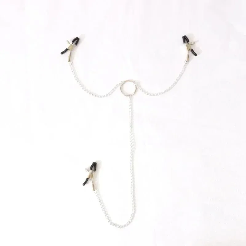4 Style Steel Nipple Clamps With Chain Bdsm Bondage Slave Fetish Nipple Labia Clitoris Stimulator Sex Toys For Women Sexy Toys