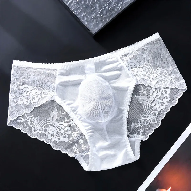Lace men's underwear 3D Punched tangas japonesa Ice Silk Thin calzoncillos hombre Sexy lingerie adults 18 plus cuec gay panties — image 11