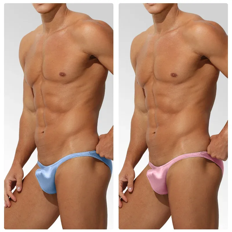 Low Waist Ice Silk Satin Men's Underwear Tight Fit Sport StyleJJ Boosting Luxury Sensual Briefs Youth Nylon Spandex — image 7
