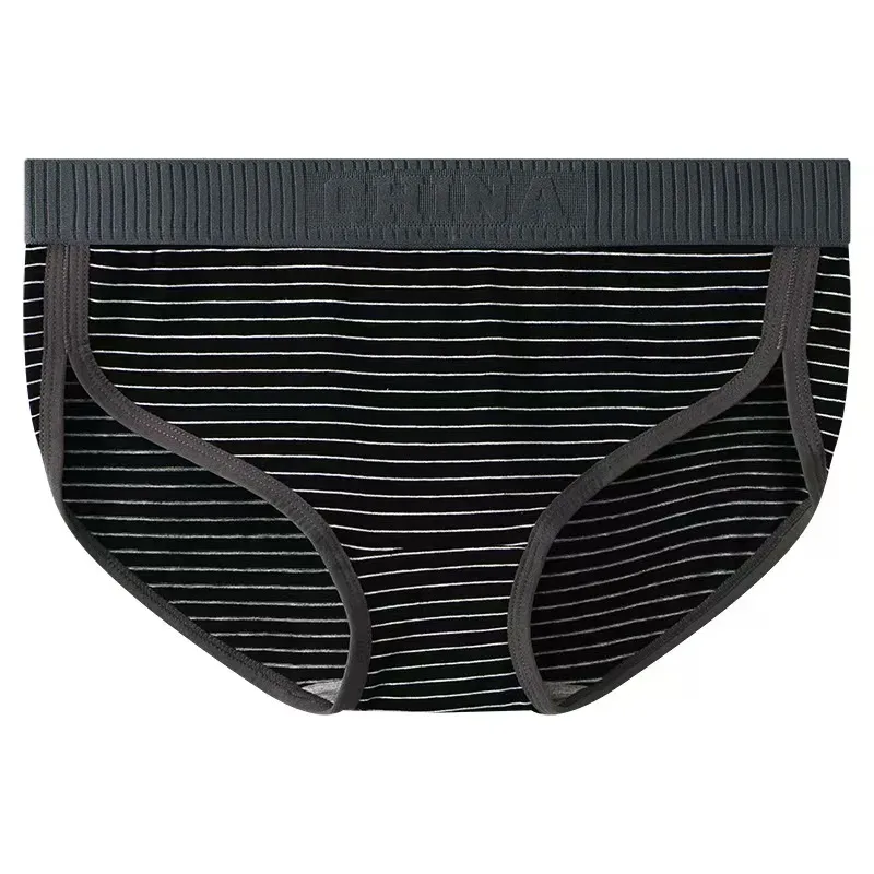 Men's Cotton Low Waist Elastic Sexy Loose Breathable Youth Pant Headband Underwear Summer Cotton Briefs
