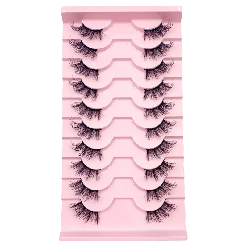 Τρισδιάστατες βλεφαρίδες Cat Eye Half Lashes 10 Pairs Half Lashes Natural Clear Stem False eyelash Extension Makeup Faux Cils maquiag — image 18
