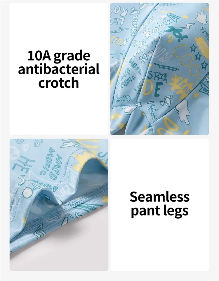 MiiOW 4Pcs Ice Silk Men Boxers 10A Antibacterial Crotch Man Panties Underpants Breathable Cartoon Print Men's Underwear Trunks — image 13