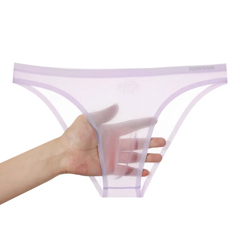 Seamless Quick Drying Men Briefs Underwear Solid Color Ice Silk Ultra-thin Underpants Sexy Breathable 3D Pouch Panties Undies — image 36