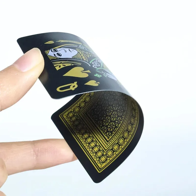 Premium Black Glod Playing Cards PVC Plastic Waterproof Durable Poker Cards Large Character Deck of Cards for Parties