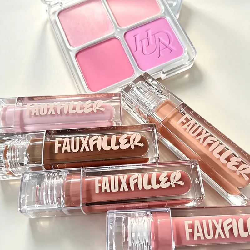 Το δημοφιλές Lip Gloss είναι λείο και εύκολο στην εφαρμογή Ματ αντικολλητικό Cup Powder Is fine and μακράς διαρκείας Μακιγιάζ 4 Color Blusher — image 7
