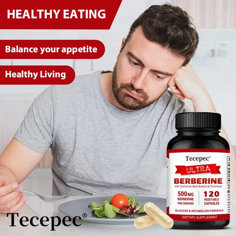 Berberine HCl 500mg Capsules with Ceylon Cinnamon Support Metabolism Cholesterol Cardiovascular GI & Daily Immune Wellness