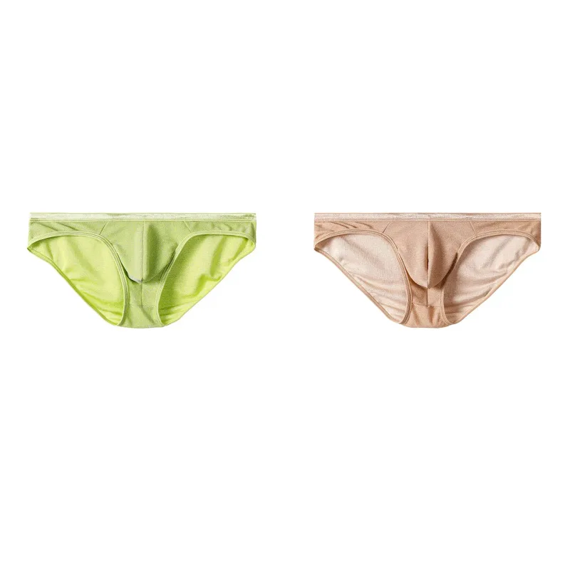 Men's Ice Silk Triangle Panties Sexy U-Shape Thin Briefs Breathable Mesh Low-Waist Underwear — image 22