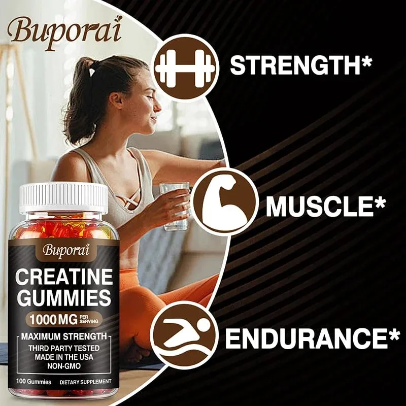 Creatine Monohydrate Gummies - Build Strength Promote Muscle Growth Improve Endurance and Energy