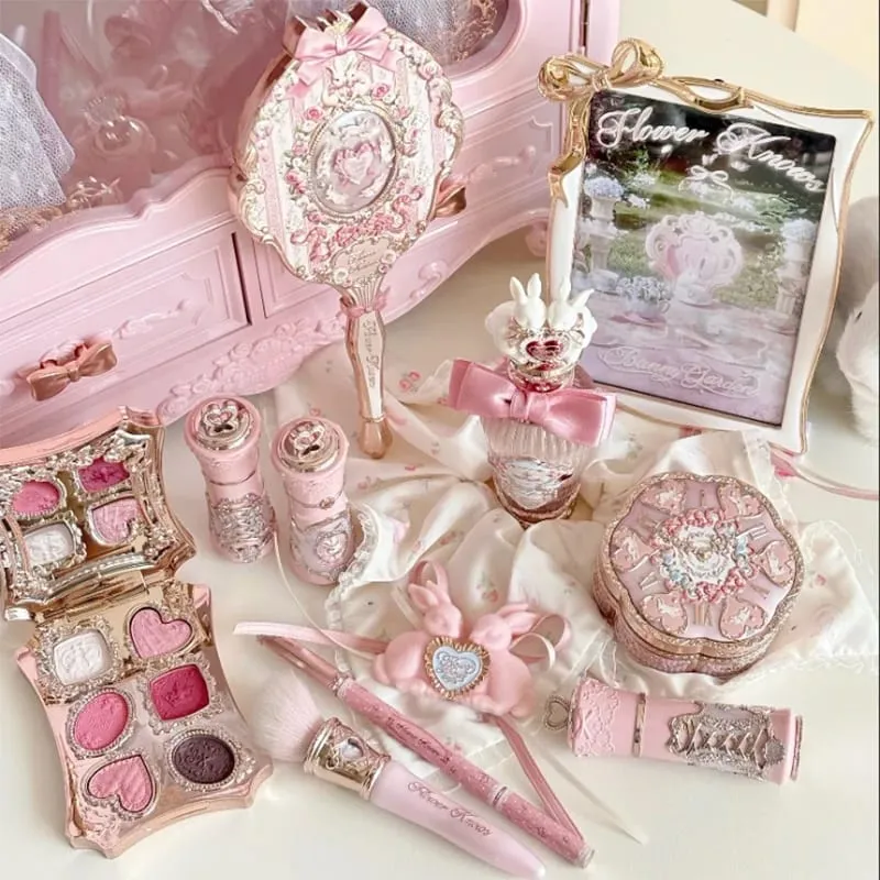 Σετ μακιγιάζ Flower Knows Shell Pearl Bunny Garden Setting Powder Lip Gloss Blush All in One Κιτ γκλίτερ για γκλίτερ μπέικιν πάουντερ — image 5
