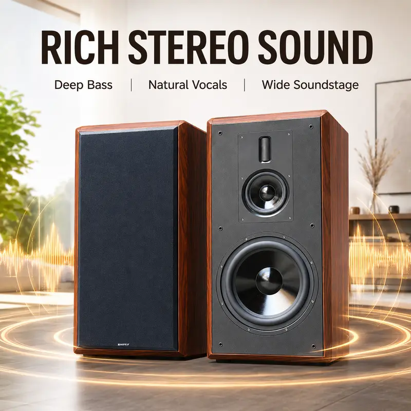 10 Inch Bookshelf Speaker 200W Three-Way Sound Equipment 4Ohm Passive Fever Sound Box For Home Theater Sound System Music Studio — image 2