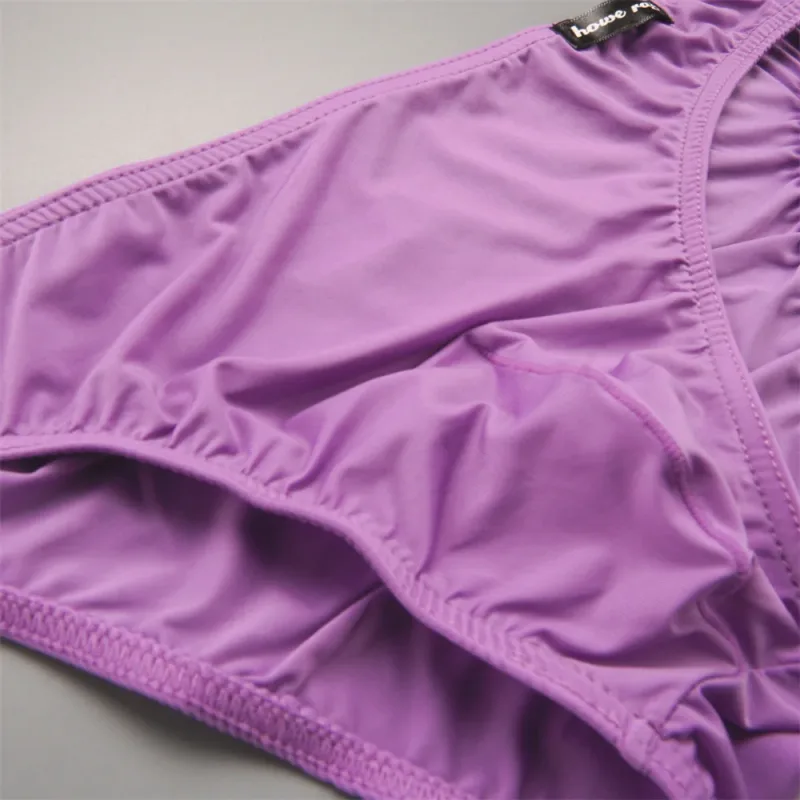 Thin Ice Silk Low Waist Men Briefs Solid Color Semi Transparent Underwear Plus Size Bulge Pouch Smooth Breathable Soft Panties — image 18