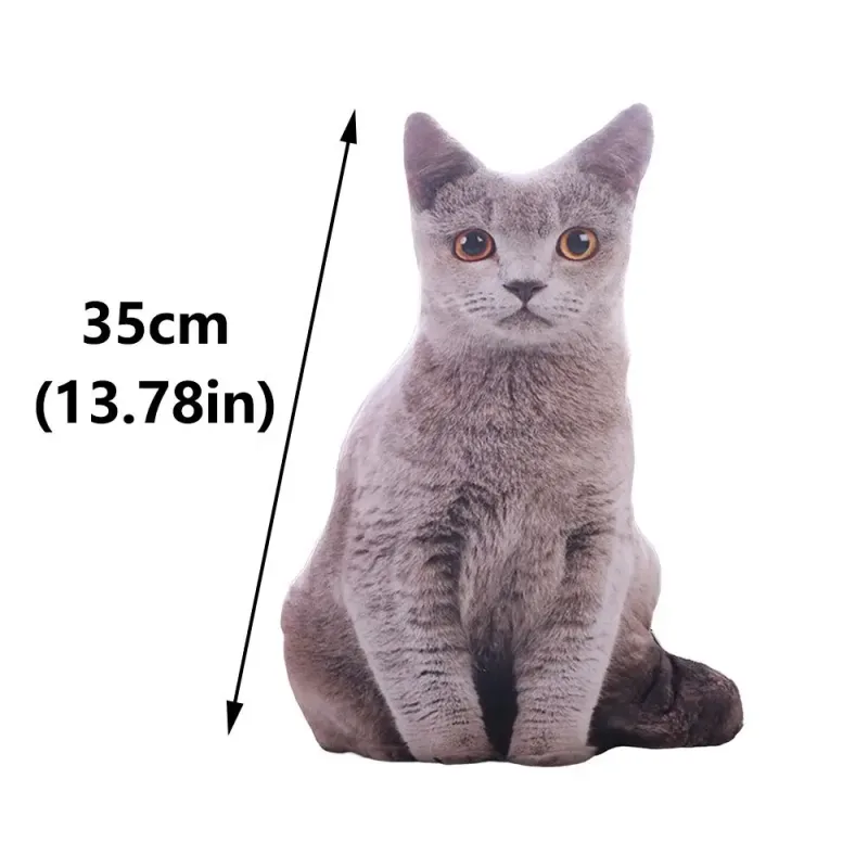 Plüss valósághű 3D macskababa puha rajzfilm szimuláció macska plüss párna töltött Kawaii plüss állatok játékpárna gyerekeknek lányoknak
