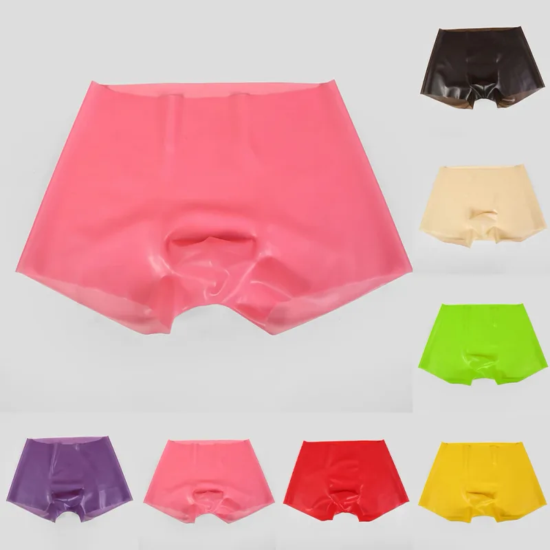 Mens Latex Boxer Briefs Underpants See-Through Rubber Safety Panties Low Waist Seamless Underwear for Sensory Appeal — image 7