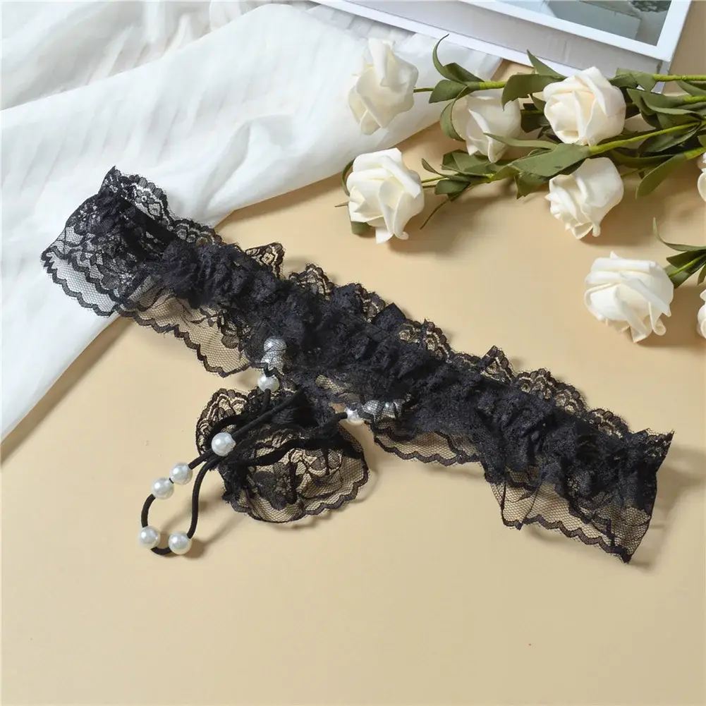 Men Lace T-Back Underwear Bow Elastic Waist G-String Pearl Lingeries For Man Sissy Panties Sexy Accessories Thongs Men's Panties — image 14