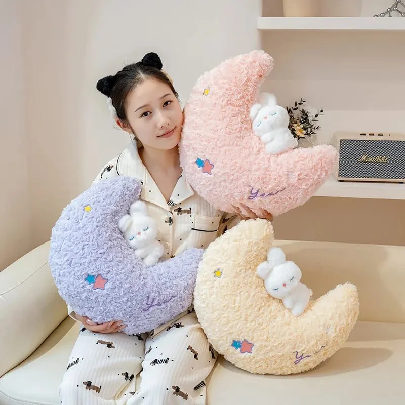 45 ס"מ כרית Kawaii ארנב קריקטורה כוכב ירח כרית כרית אושר יצירתי רך משפחה רך צעצוע קטיפה ספת עיצוב הבית כרית קטיפה