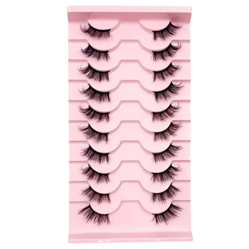 Τρισδιάστατες βλεφαρίδες Cat Eye Half Lashes 10 Pairs Half Lashes Natural Clear Stem False eyelash Extension Makeup Faux Cils maquiag — image 11