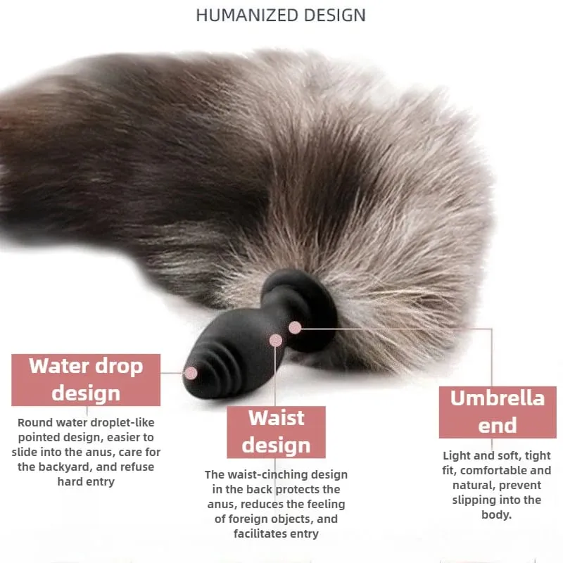Fox Tail Anal Plug with Remote Control Vibrating - Faux Fur & Silicone Role Play Adult Toy Multi-Color BDSM Sex Toys for Couples — image 3