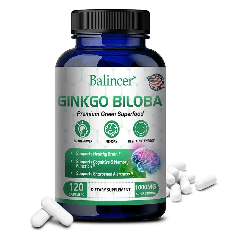 Ginkgo Biloba Extra Strength 1000mg ανά μερίδα - Υποστηρίζει τη λειτουργία του εγκεφάλου και την υποστήριξη της μνήμης 120 χορτοφαγικές κάψουλες
