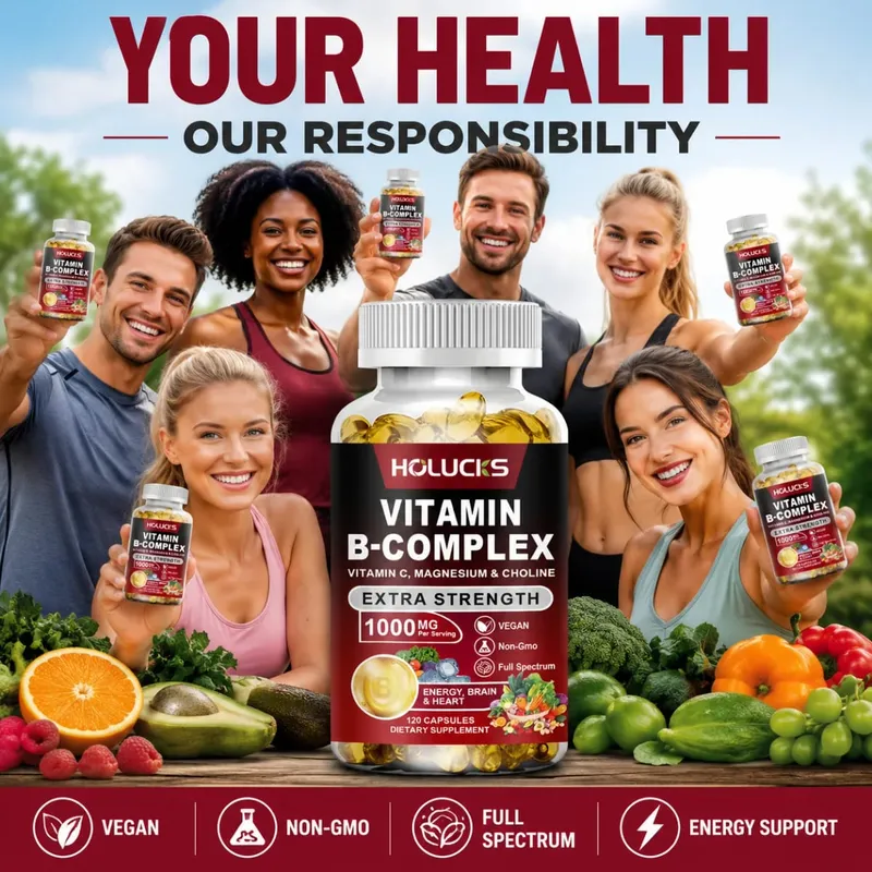 Vitamin B Complex Supplement Rich in B1 B2 B3 B5 B6 Biotin Strength Energy Support Brain & Heart Promote Metabolism