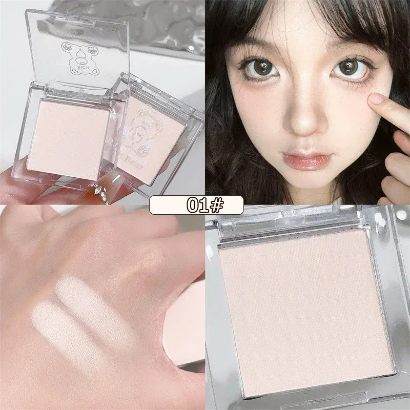 Matte Pure White Face Highlighter Palette Monochrome Pearly Jade Highlighter Eyeshadow Naturally Brightening Contouring Makeup — image 14