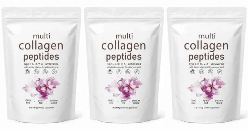 Multi Collagen Peptides Powder 454g Unflavored Collagen Blend with Vitamin C Biotin Hyaluronic Acid Skin Hair Nails Support — image 9