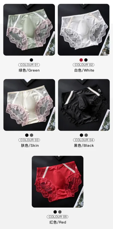 Large Size Women Panties for Men Soft Lace Satin Silky Briefs Mid Rise Bulge Pouch Underpant Sweet Sissy Crossdresser Underwear — image 7