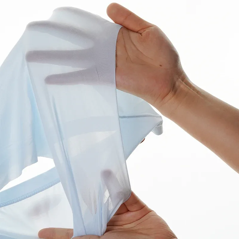 Calzoncillos de seda helada para hombre, ropa interior transparente, sin costuras, Sexy, de secado rápido, transpirable, ultrafina, 4 Uds.