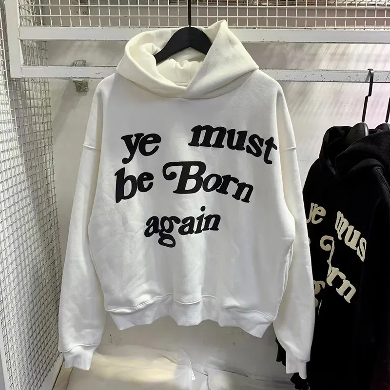 23FW Classic Foam Logo Ye Must Be Born Again קפוצ'ון גברים נשים באיכות הטובה ביותר אוברסייז Kanye West CPFM.XYZ Sweatshirts Multicolor