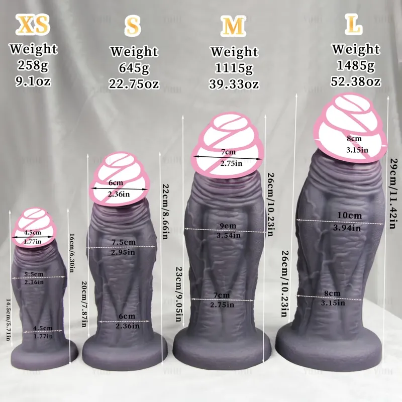 Τεράστιο πρωκτικό Dildo Buttplug Αυνανιστής πρωκτού σιλικόνης με 4 μεγέθη Big Dick Prostate Massager Spot Stimulation Sex Toys 18+ — image 3