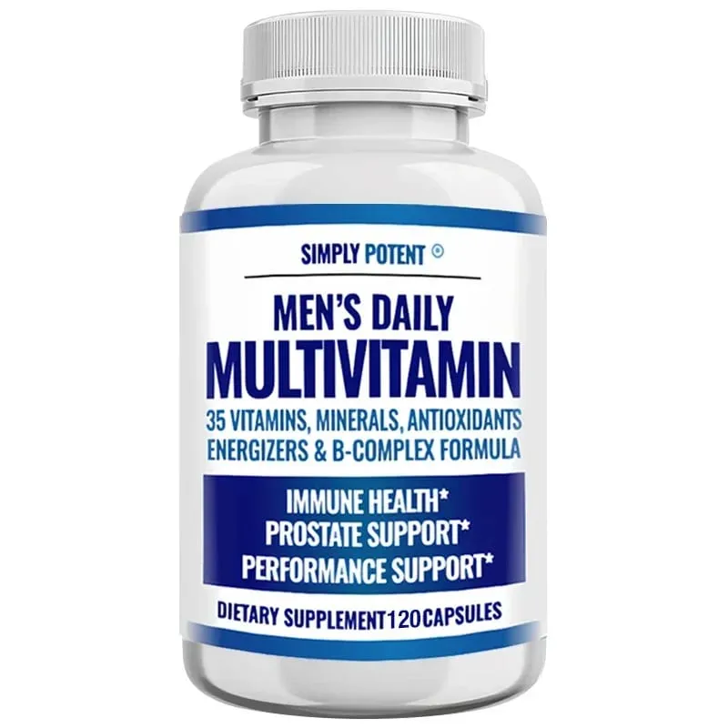 Daily Multivitamin for Men for Prostate Energy Concentration Metabolism Immunity Vitamins: A C D E (B1 B2 B3 B5 B6 B7 B9 B12)