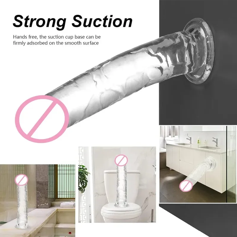 Σούπερ φθηνό 6 μεγεθών Ρεαλιστικό Soft Jelly Dildo Butt Prig βύσματα Παιχνίδι σεξ ενηλίκων για γυναίκες και άνδρες Κολπικός και πρωκτικός αυνανισμός — image 2
