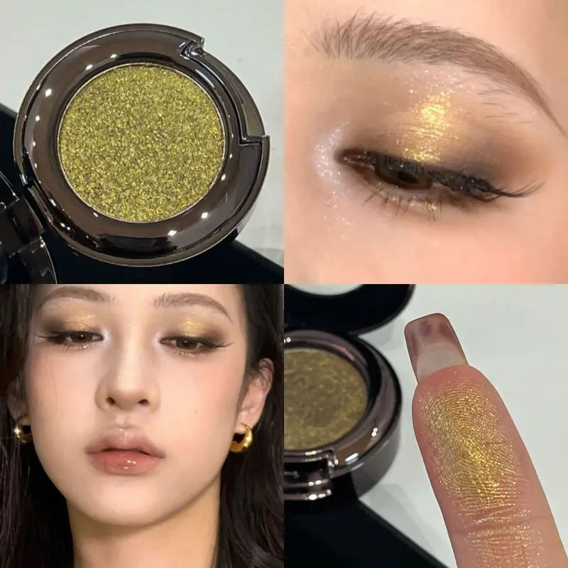 Metallic Glitter Black Blue Eyeshadow Purple Green Metallic Highlighter Eyeshadow Diamond Μακιγιάζ ματιών μακράς διαρκείας Γυναικεία καλλυντικά
