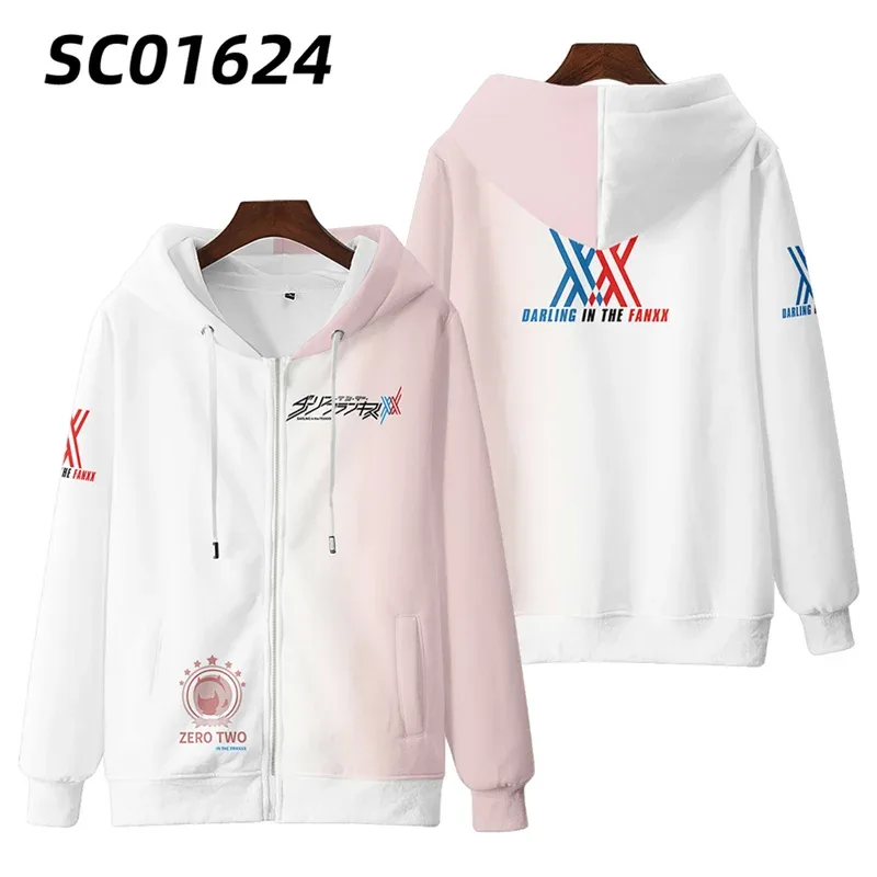 Hot Japan Anime Darling In The Franxx Cosplay Zipper Hoodies 3D Druck Männer Frauen Hip Hop Trainingsanzug Zipper Hoodie Männer der Kleidung