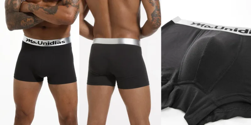 5Pcs Bamboo Fiber Men Underpants Maunidias Boxer Briefs Letter Elastic Waistband Underwear Mens Boxers Solid Color Men's Panties