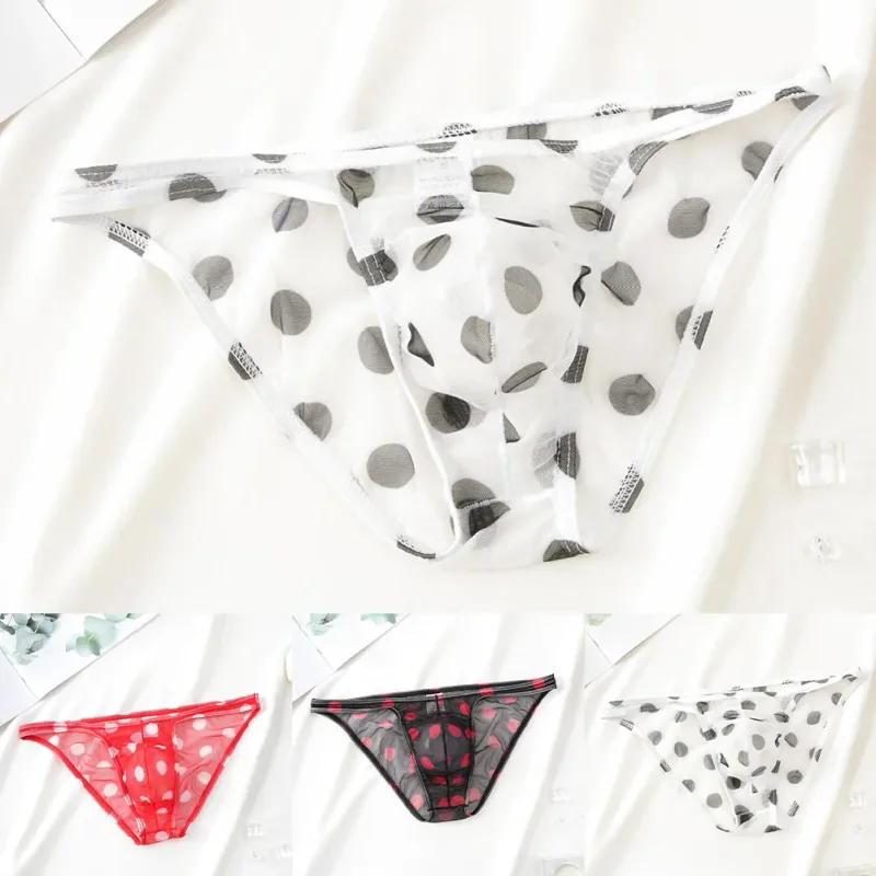 1pc Men Sexy Mesh Sheer Underwear Printed Brief Breathable Low Rise U Shape Pouch Panties Comfortable Lingerie — image 12