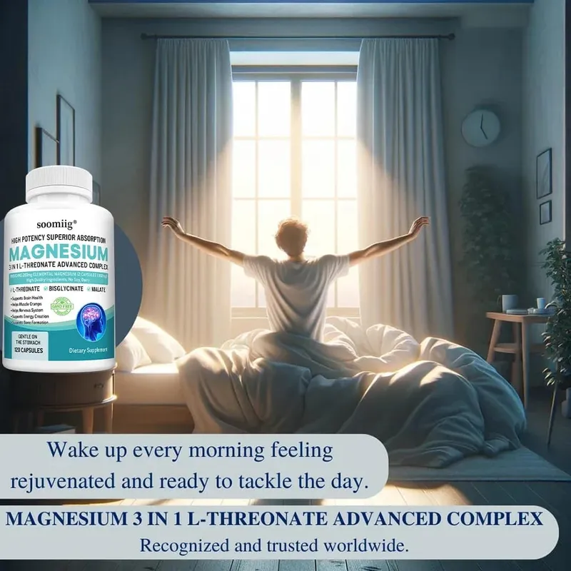 מגנזיום L-Threonate+Glycinate+Malate - משפר את איכות השינה תומך בזיכרון ובתפקוד קוגניטיבי מקדם את בריאות המוח